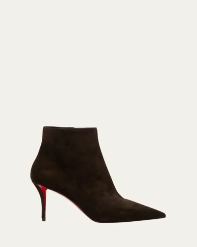 CHRISTIAN LOUBOUTIN MISS Z SUEDE RED SOLE BOOTIES