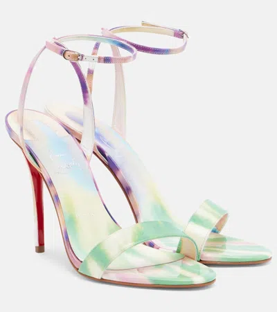 Christian Louboutin Miss Z Tie Dye Patent Leather Sandals In Multi