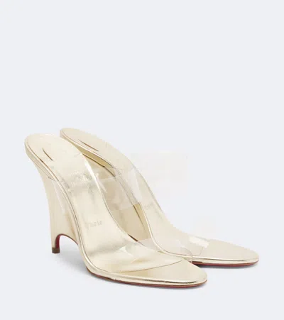 Christian Louboutin Miss Z Tpu Wedge Sandals In Gold