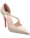 Christian Louboutin Miss Ziggyta 100 Suede Pump In Neutral