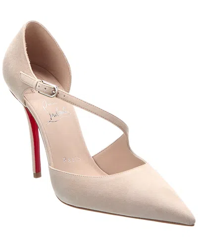 Christian Louboutin Miss Ziggyta 100 Suede Pump In Neutral