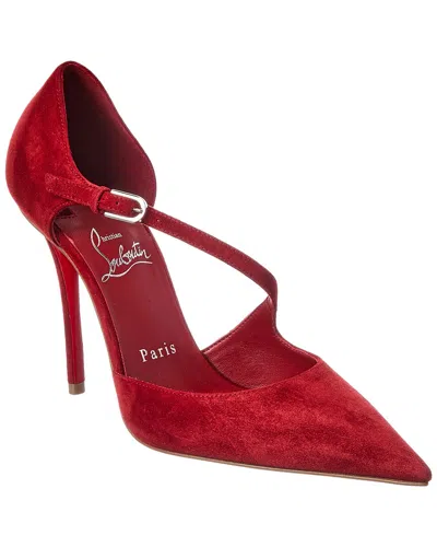 Christian Louboutin Miss Ziggyta 100 Suede Pump In Red