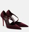 Christian Louboutin Miss Ziggyta 100 Suede Pumps In Burgundy