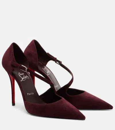 Christian Louboutin Miss Ziggyta 100 Suede Pumps In Purple
