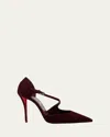Christian Louboutin Ziggyta Pointed Toe Stiletto Pumps In Burgundy