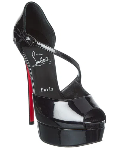 Christian Louboutin Miss Zigourata Alta 160 Patent Platform Sandal In Black