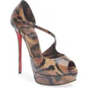 Christian Louboutin Miss Zigourata Alta Platform Peep Toe Sandal In Brown