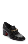 CHRISTIAN LOUBOUTIN MJ CROC EMBOSSED LOAFER