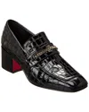 Christian Louboutin Mj Croc Embossed Loafer In Black