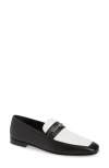 Christian Louboutin Mj Moc Leather Loafer In Black/bianco