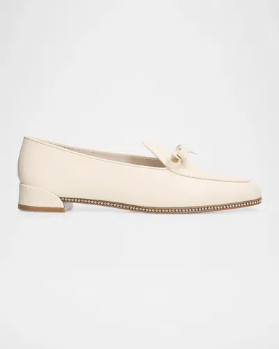 Christian Louboutin Mocastrass Leather Loafers In White