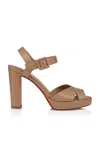 Christian Louboutin Cora Leather Sandals 100 In Brown