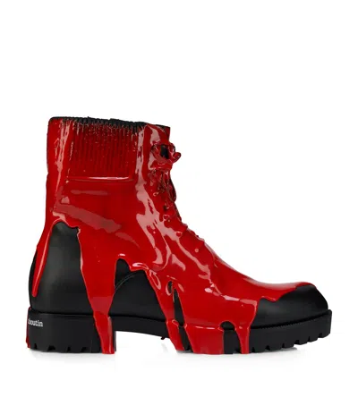 Christian Louboutin Molten Trapman Biker Boots In Black