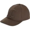 Christian Louboutin Mooncrest Adjustable Canvas Baseball Cap In Brown