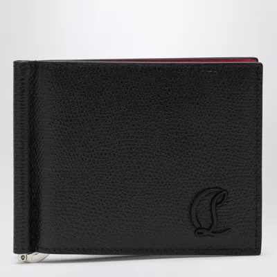CHRISTIAN LOUBOUTIN CHRISTIAN LOUBOUTIN MOONCREST BLACK LEATHER CARD HOLDER