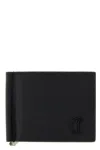 Christian Louboutin Mooncrest Leather Card Holder In Black