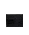 Christian Louboutin Mens Black Mooncrest Embossed Leather Card Holder In Black