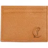 Christian Louboutin Mooncrest Grained Leather Card Case In Brown