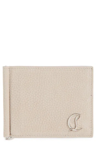 Christian Louboutin Mooncrest Leather Bifold Wallet With Money Clip In Neutral