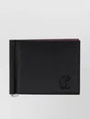 Christian Louboutin Mooncrest Leather Card Holder In Black