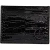 Christian Louboutin Mooncrest Lizard Embossed Leather Card Case In Black