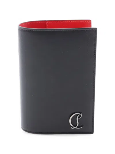 Pre-owned Christian Louboutin Mooncrest Logo-plaque Leather Passaport Holder In Black