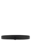 Christian Louboutin Adjustable Mooncrest Reversible Belt With Smooth Finish In Black