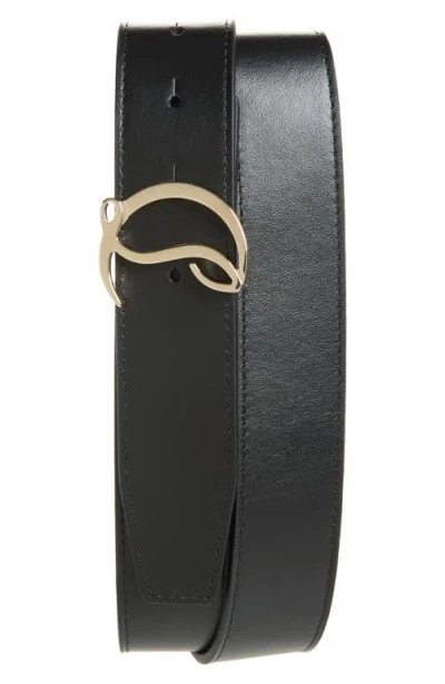 Christian Louboutin Mooncrest Reversible Leather Belt In Black