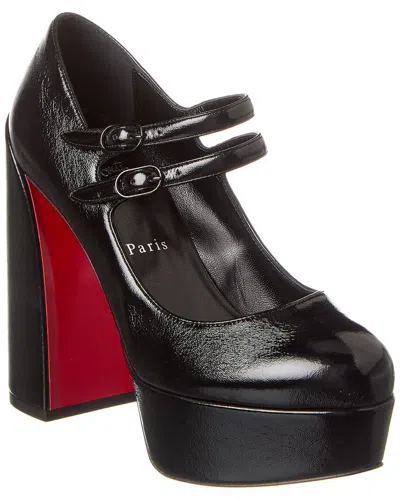 Christian Louboutin Movida Jane 130 Leather Platform Pump In Black