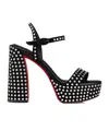 Christian Louboutin Movida Jane Embellished Red Sole Platform Sandals In Black