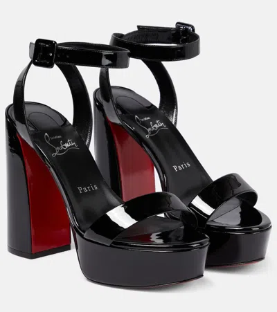 Christian Louboutin Movida Sabina Patent Leather Platform Sandals In Black