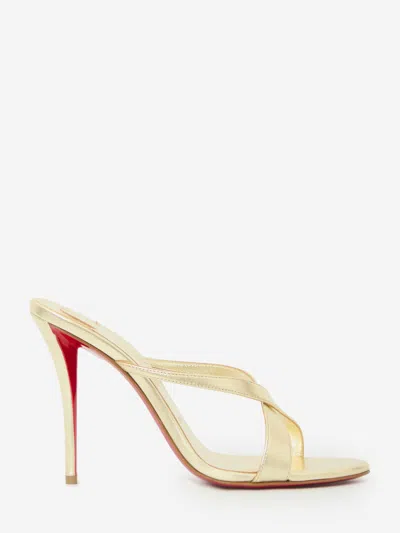 Christian Louboutin Mulazee Cross Strap Metallic Open Toe Mules In Multi