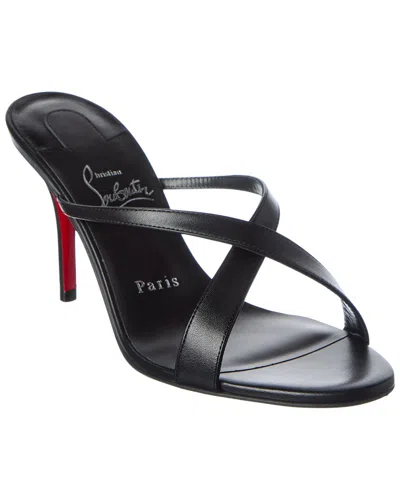 Christian Louboutin Mulazee Cross 80 Leather Sandal In Black