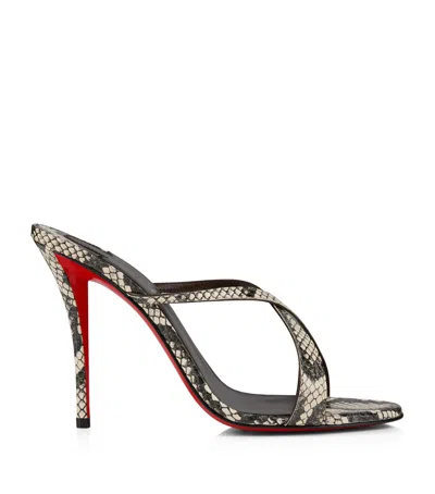 Christian Louboutin Mulazee Cross Elaphe Leather Mules 100 In Multi