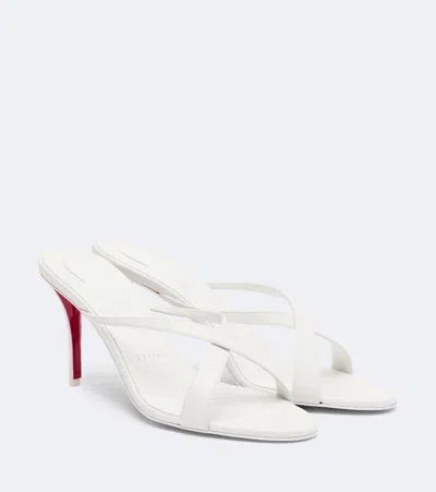 Christian Louboutin Mulazee Cross Leather Sandals In White