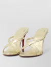 Christian Louboutin Mulazee Cross Strap Metallic Open Toe Mules In Multi