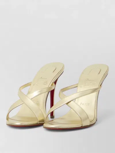 CHRISTIAN LOUBOUTIN MULAZEE CROSS MULE SANDALS 100 HEEL