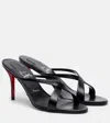 Christian Louboutin Mulazee Leather Mules Crossover Straps Stiletto Heel In Black