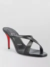 Christian Louboutin Mulazee Leather Mules Crossover Straps Stiletto Heel In Black
