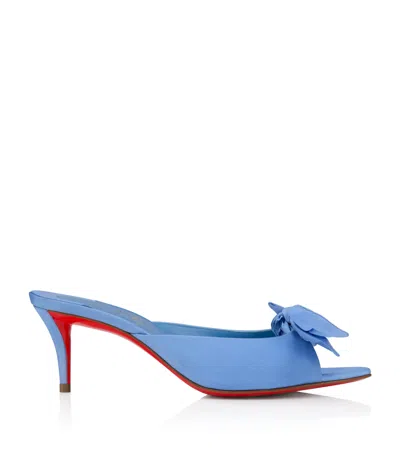 Christian Louboutin Mulazee Silk Mules 60 In Navy