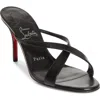 Christian Louboutin Mulazee Leather Mules Crossover Straps Stiletto Heel In Multi
