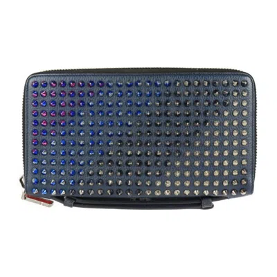 Pre-owned Christian Louboutin Multi-color Navy Leather Long Wallet (bi-fold) () In Multi-color, Navy