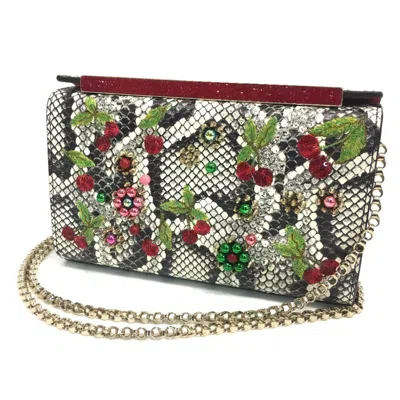 Pre-owned Christian Louboutin Multi-color Red Color White Leather Shoulder Bag () In Multi-color, Red Color, White