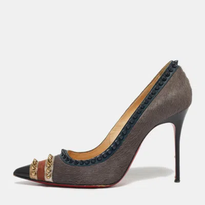 Pre-owned Christian Louboutin Multicolor Calfhair And Leather Malabar Hill Pumps Size 38.5