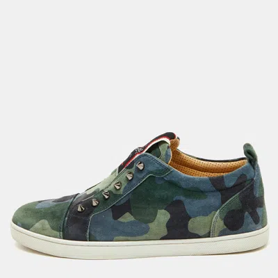 Pre-owned Christian Louboutin Multicolor Camouflage Suede F.a.v Fique A Vontade Sneakers Size 41