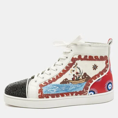 Pre-owned Christian Louboutin Multicolor Canvas And Leather No Limit Greek Sneakers Size 41