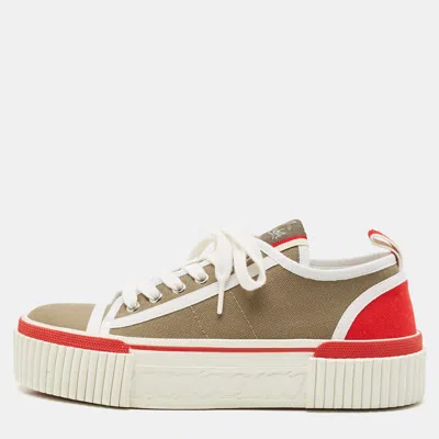 Pre-owned Christian Louboutin Multicolor Canvas Pedro Sneakers Size 38.5