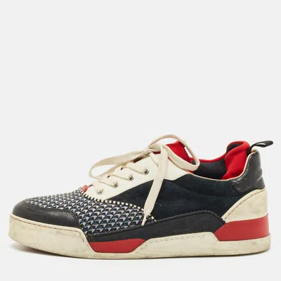 Pre-owned Christian Louboutin Multicolor Fabric And Leather Aurelien Sneakers Size 45