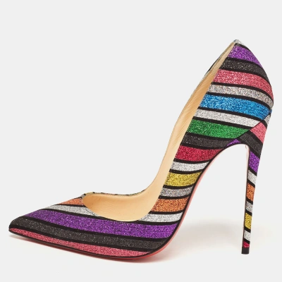 Pre-owned Christian Louboutin Multicolor Glitter Accents Pumps Size 38