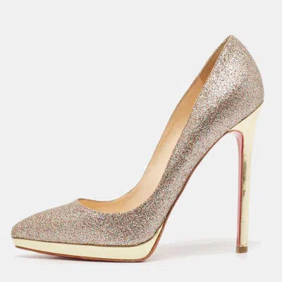 Pre-owned Christian Louboutin Multicolor Glitter Pigalle Plato Pumps Size 37.5